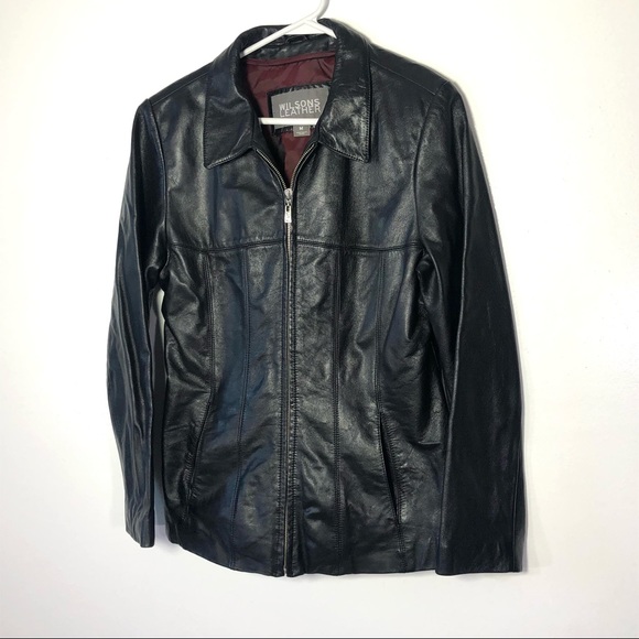 ⭐️ Vintage Wilsons Leather Classic Black Fitted Jacket Size: MEDIUM - Picture 4 of 13